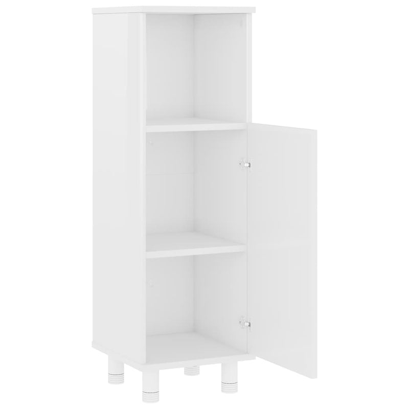vidaXL magasfényű fehér szerelt fa fürdőszobaszekrény 30 x 30 x 95 cm