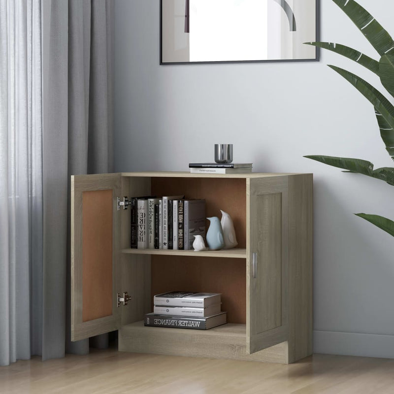 vidaXL sonoma tölgy színű szerelt fa könyvszekrény 82,5x30,5x80 cm