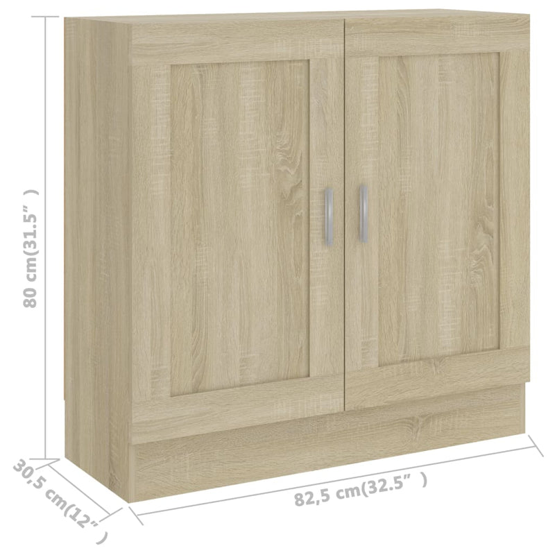 vidaXL sonoma tölgy színű szerelt fa könyvszekrény 82,5x30,5x80 cm