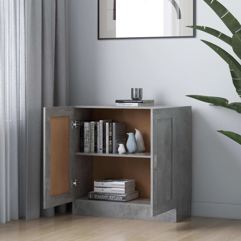 vidaXL betonszürke szerelt fa könyvszekrény 82,5 x 30,5 x 80 cm