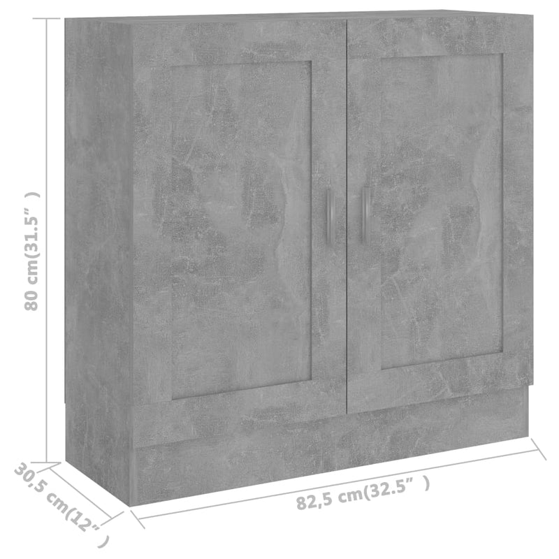 vidaXL betonszürke szerelt fa könyvszekrény 82,5 x 30,5 x 80 cm