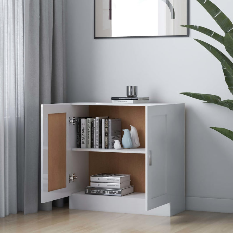 vidaXL magasfényű fehér szerelt fa könyvszekrény 82,5 x 30,5 x 80 cm