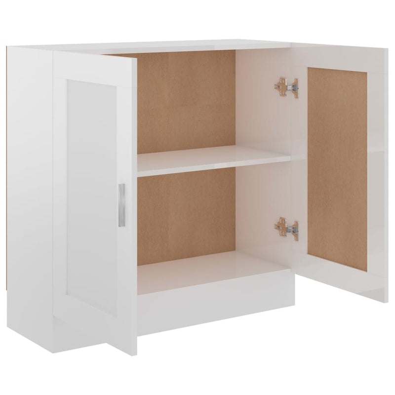 vidaXL magasfényű fehér szerelt fa könyvszekrény 82,5 x 30,5 x 80 cm