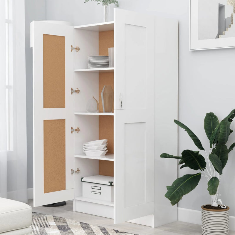 vidaXL fehér szerelt fa könyvszekrény 82,5 x 30,5 x 150 cm