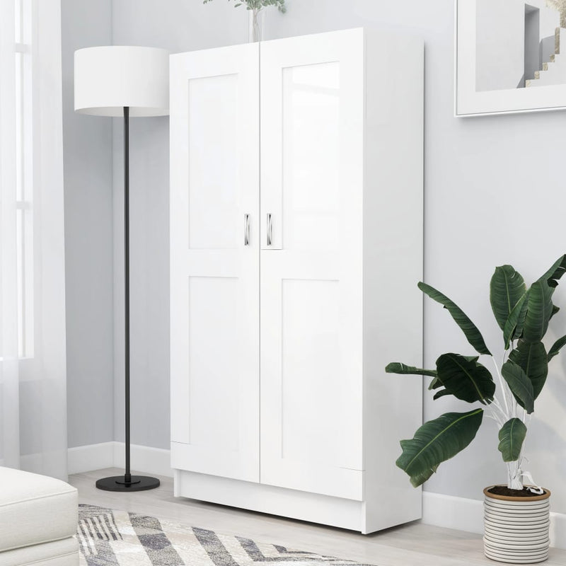 vidaXL fehér szerelt fa könyvszekrény 82,5 x 30,5 x 150 cm