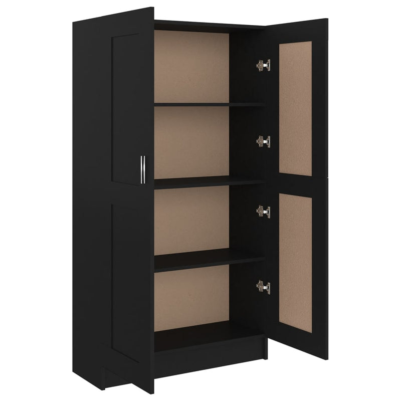 vidaXL fekete szerelt fa könyvszekrény 82,5 x 30,5 x 150 cm
