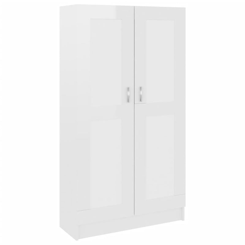 vidaXL magasfényű fehér szerelt fa könyvszekrény 82,5 x 30,5 x 150 cm