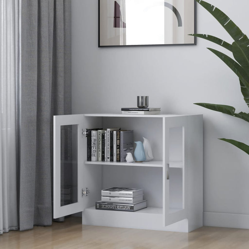 vidaXL fehér szerelt fa vitrinszekrény 82,5 x 30,5 x 80 cm