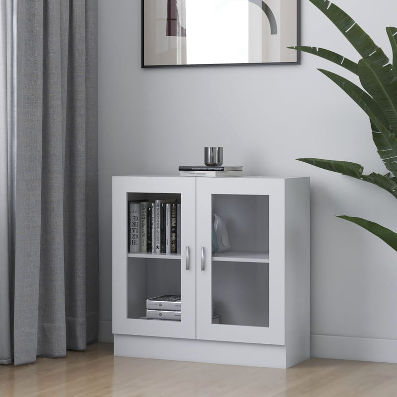 vidaXL fehér szerelt fa vitrinszekrény 82,5 x 30,5 x 80 cm