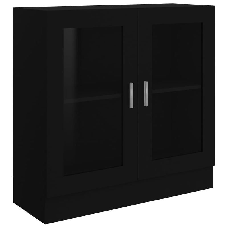 vidaXL fekete szerelt fa vitrinszekrény 82,5 x 30,5 x 80 cm