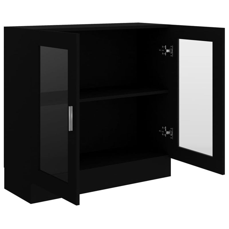vidaXL fekete szerelt fa vitrinszekrény 82,5 x 30,5 x 80 cm