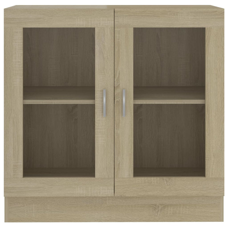 vidaXL sonoma tölgy színű szerelt fa vitrinszekrény 82,5x30,5x80 cm