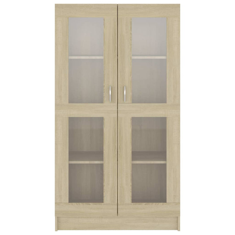 vidaXL sonoma tölgy színű szerelt fa vitrinszekrény 82,5x30,5x150 cm