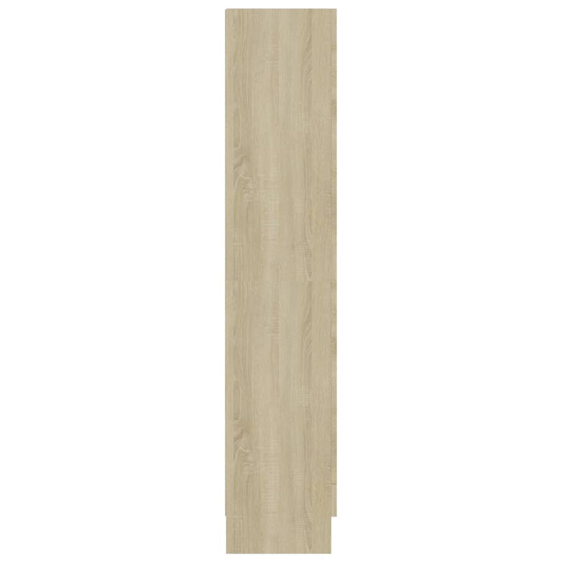 vidaXL sonoma tölgy színű szerelt fa vitrinszekrény 82,5x30,5x150 cm