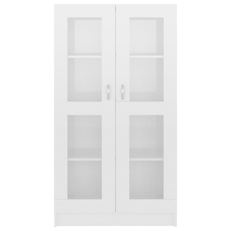 vidaXL magasfényű fehér szerelt fa vitrinszekrény 82,5 x 30,5 x 150 cm