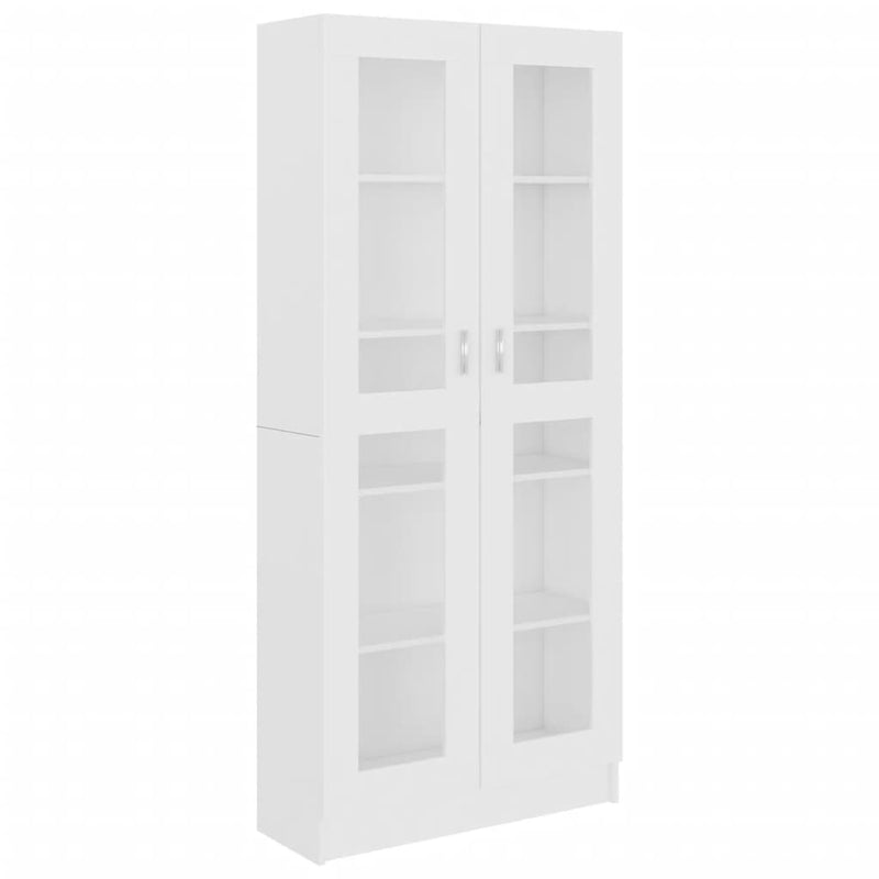 vidaXL fehér szerelt fa vitrinszekrény 82,5 x 30,5 x 185,5 cm