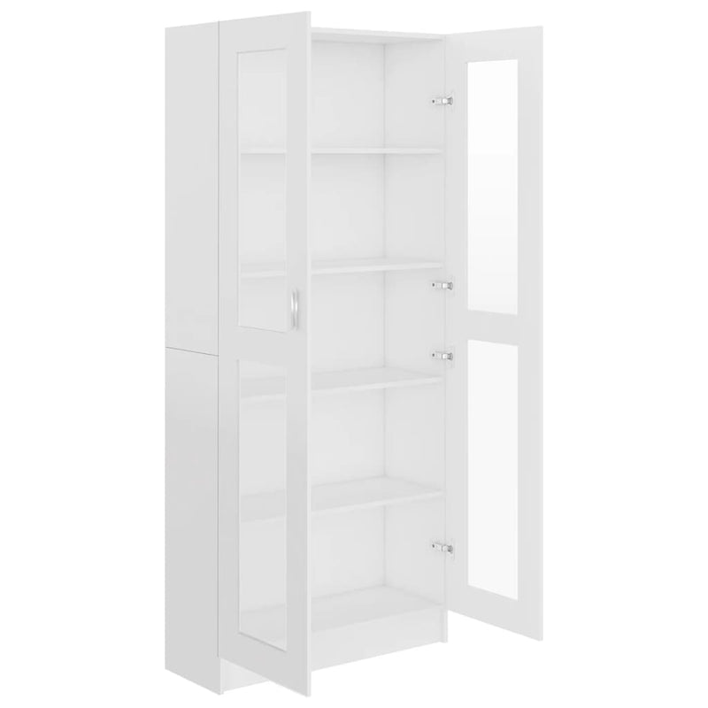 vidaXL fehér szerelt fa vitrinszekrény 82,5 x 30,5 x 185,5 cm