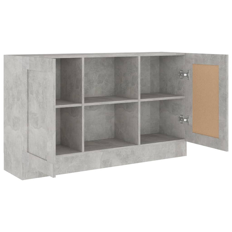 vidaXL betonszürke szerelt fa tálalószekrény 120 x 30,5 x 70 cm