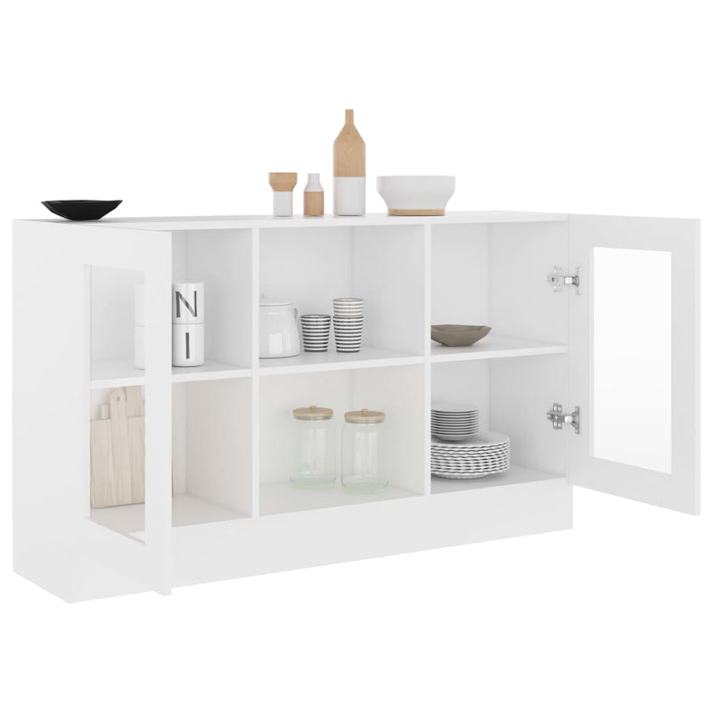 vidaXL fehér szerelt fa vitrinszekrény 120 x 30,5 x 70 cm