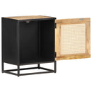 vidaXL nyers mangófa és természetes nád éjjeliszekrény 40 x 30 x 50 cm