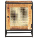 vidaXL nyers mangófa és természetes nád éjjeliszekrény 40 x 30 x 50 cm