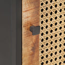 vidaXL nyers mangófa és természetes nád éjjeliszekrény 40 x 30 x 50 cm