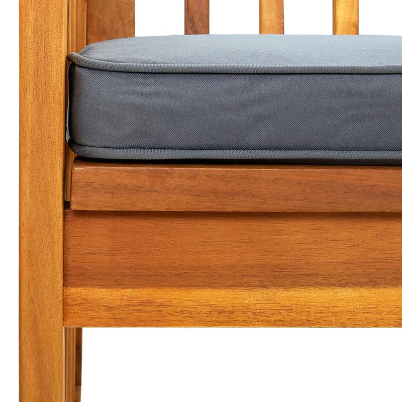vidaXL tömör akácfa kerti pad párnával 119 cm