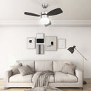 vidaXL sötétbarna mennyezeti ventilátor lámpával/távirányítóval 76 cm