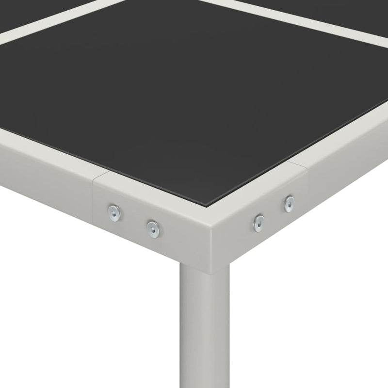 vidaXL üveg és acél kerti étkezőasztal 170 x 170 x 74,5 cm