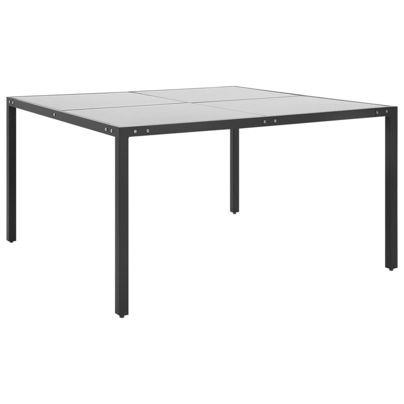 vidaXL atracitszürke acél és üveg kerti asztal 130 x 130 x 72 cm