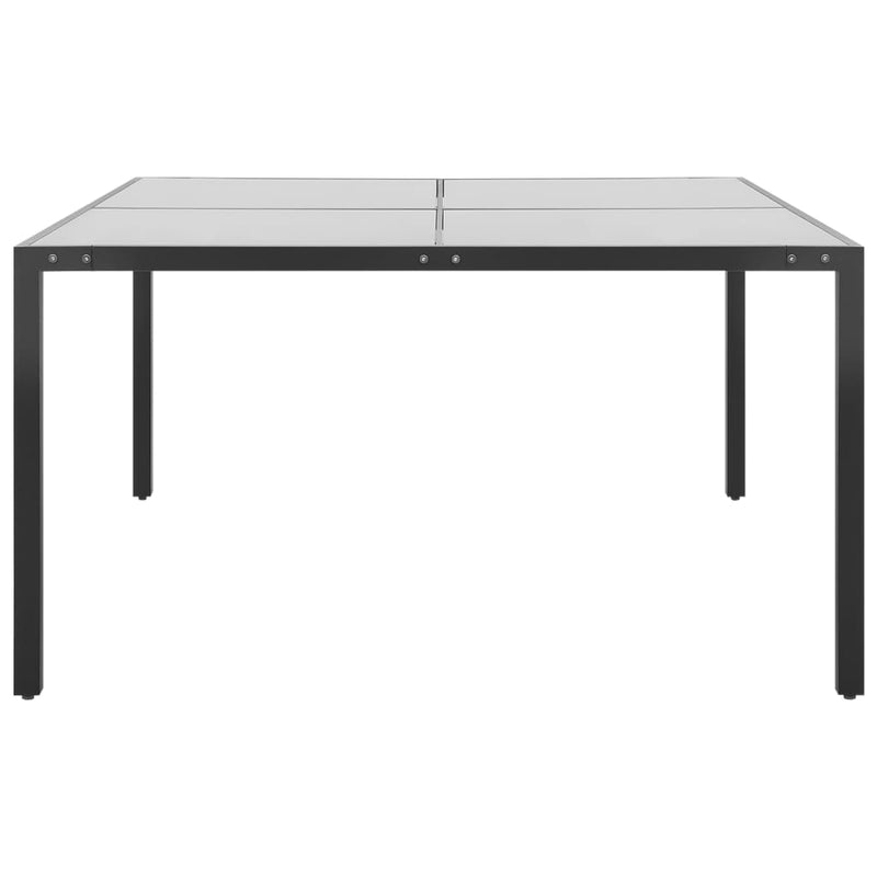 vidaXL atracitszürke acél és üveg kerti asztal 130 x 130 x 72 cm