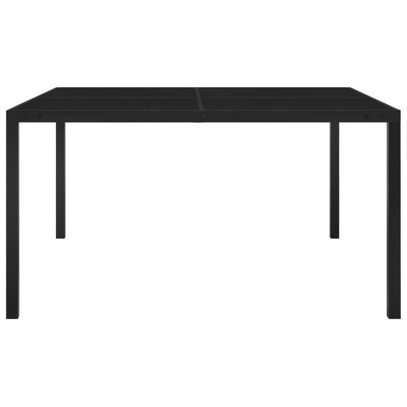 vidaXL fekete acél és üveg kerti asztal 130 x 130 x 72 cm