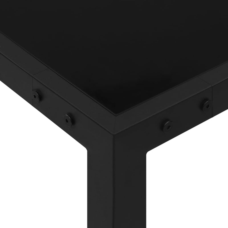 vidaXL fekete acél és üveg kerti asztal 130 x 130 x 72 cm