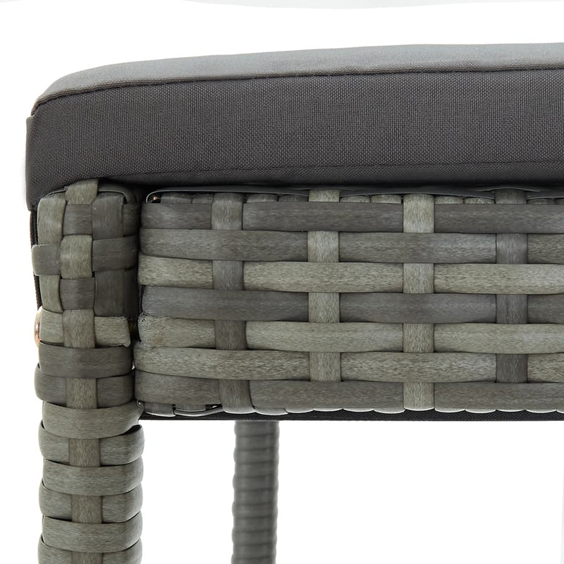 vidaXL 4 db szürke polyrattan kerti bárszék párnával