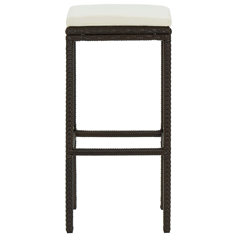 vidaXL 2 db barna polyrattan bárszék párnával