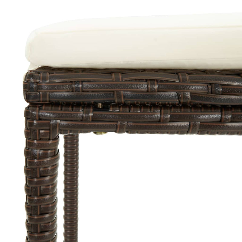 vidaXL 2 db barna polyrattan bárszék párnával