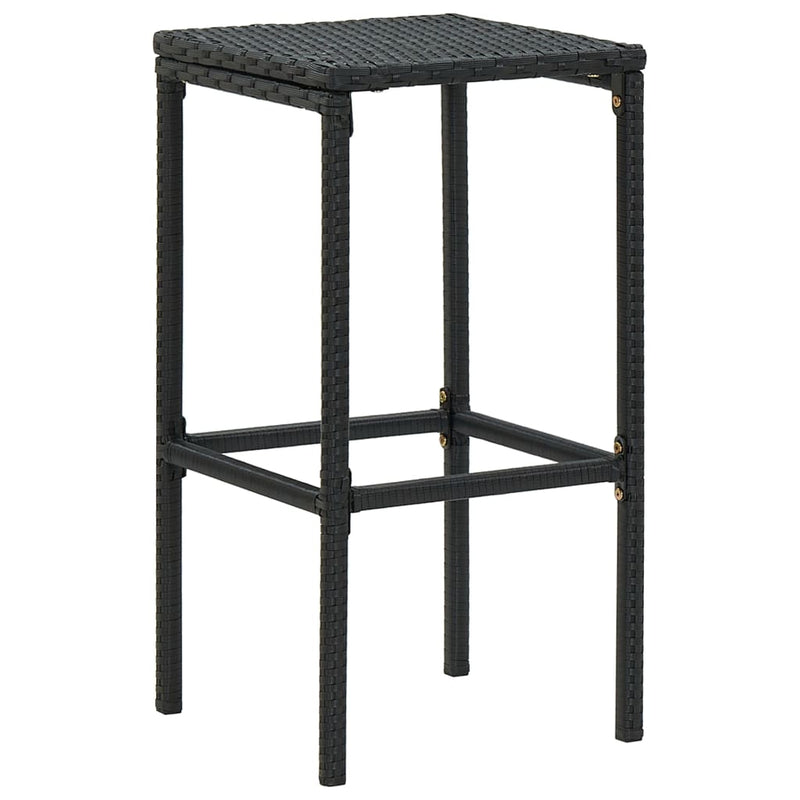 vidaXL 2 db fekete polyrattan bárszék párnával