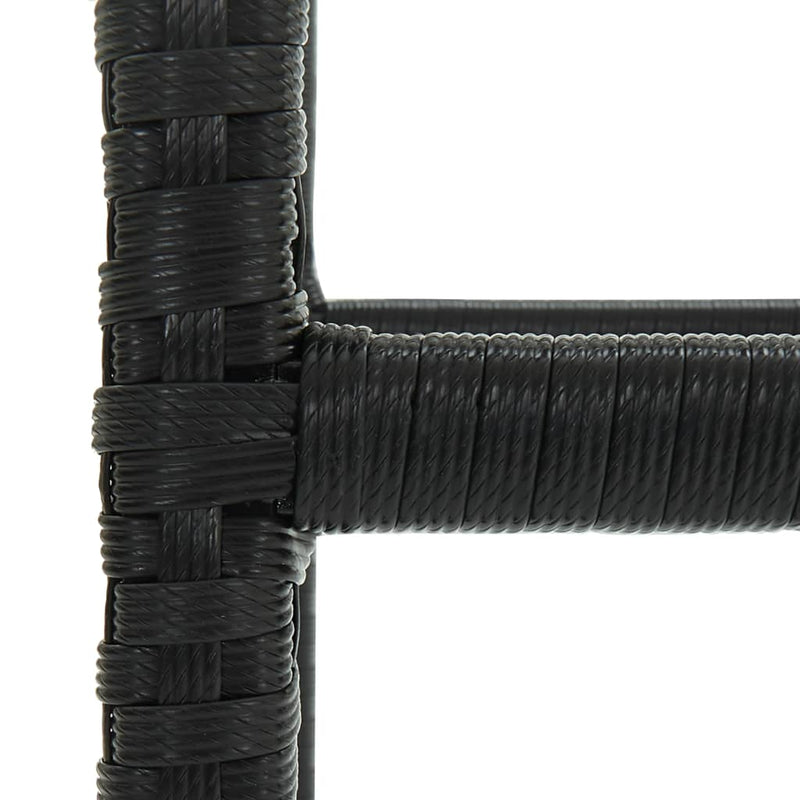 vidaXL 2 db fekete polyrattan bárszék párnával