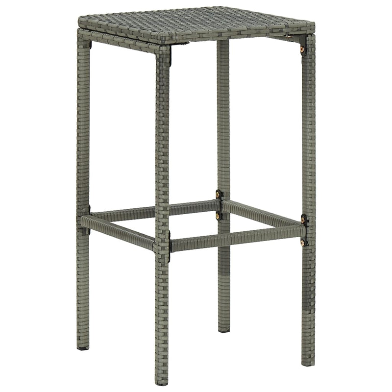 vidaXL 2 db szürke polyrattan bárszék párnával