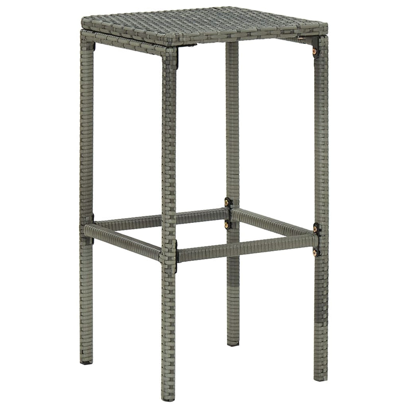 vidaXL 4 db szürke polyrattan bárszék párnával