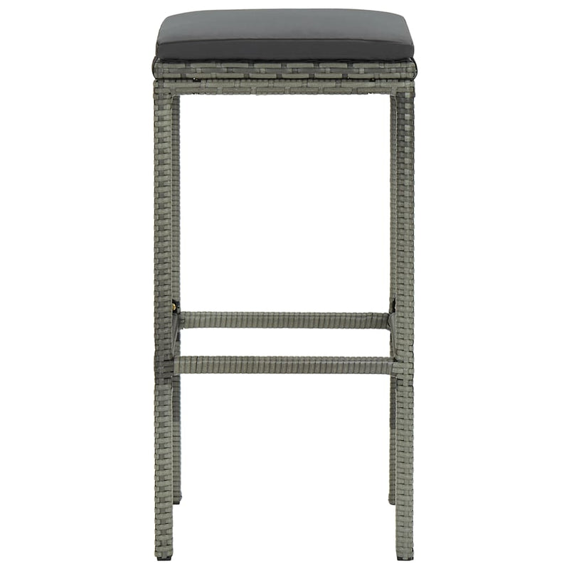 vidaXL 4 db szürke polyrattan bárszék párnával