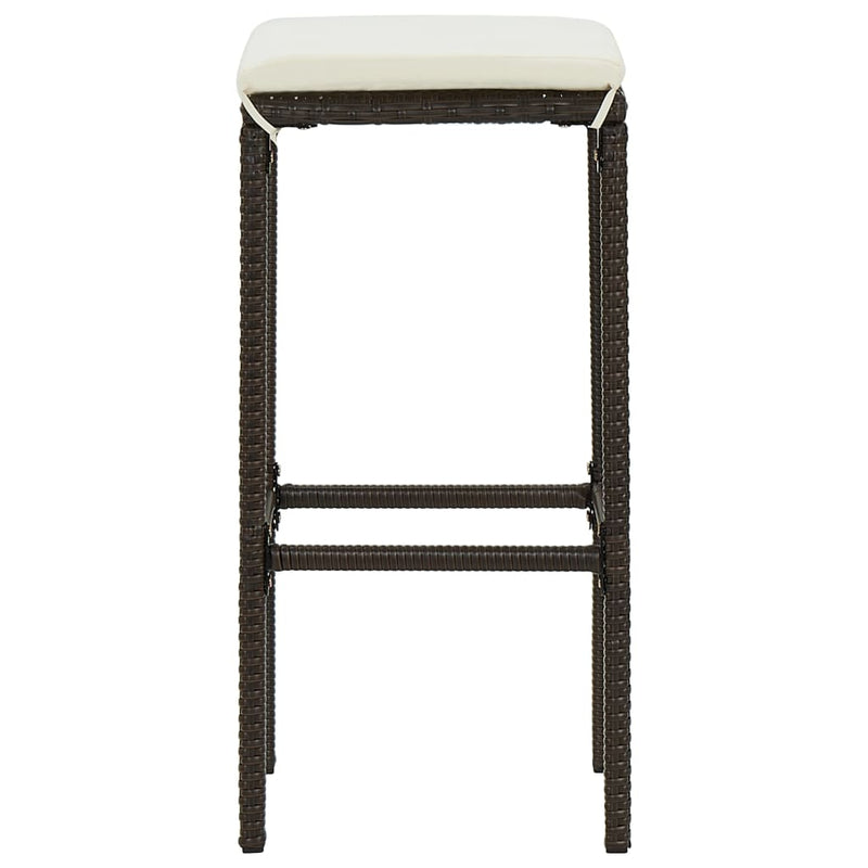vidaXL 6 db barna polyrattan bárszék párnával