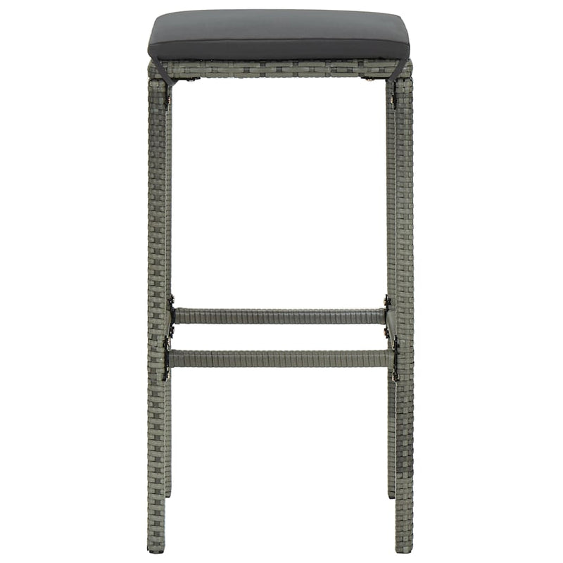 vidaXL 6 db szürke polyrattan bárszék párnával