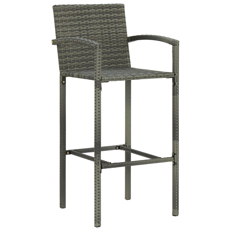 vidaXL 2 db szürke polyrattan bárszék