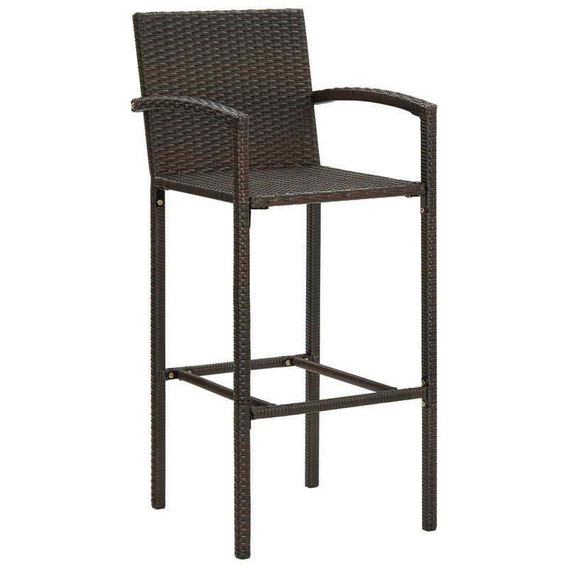 vidaXL 4 db barna polyrattan bárszék