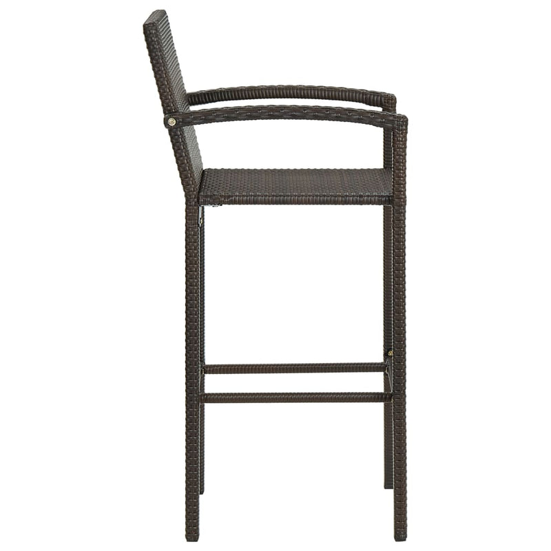 vidaXL 4 db barna polyrattan bárszék