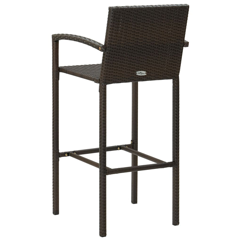 vidaXL 4 db barna polyrattan bárszék