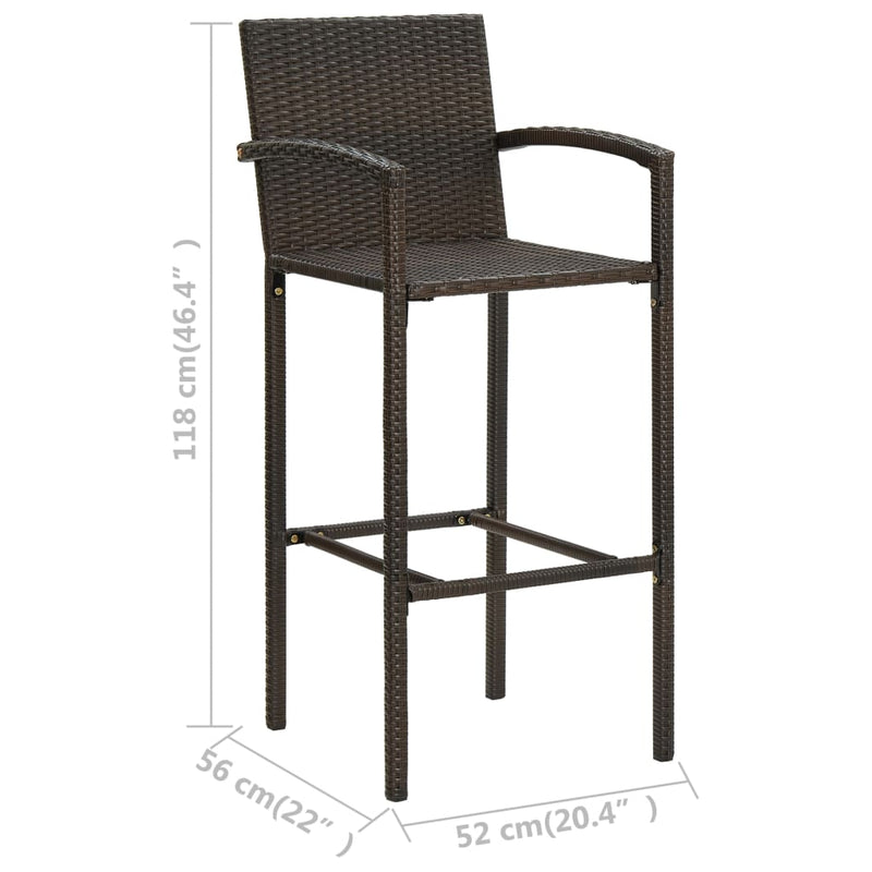 vidaXL 4 db barna polyrattan bárszék