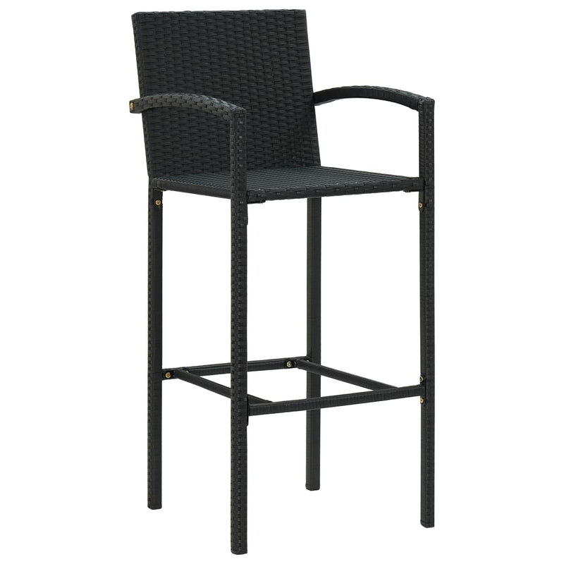 vidaXL 4 db fekete polyrattan bárszék