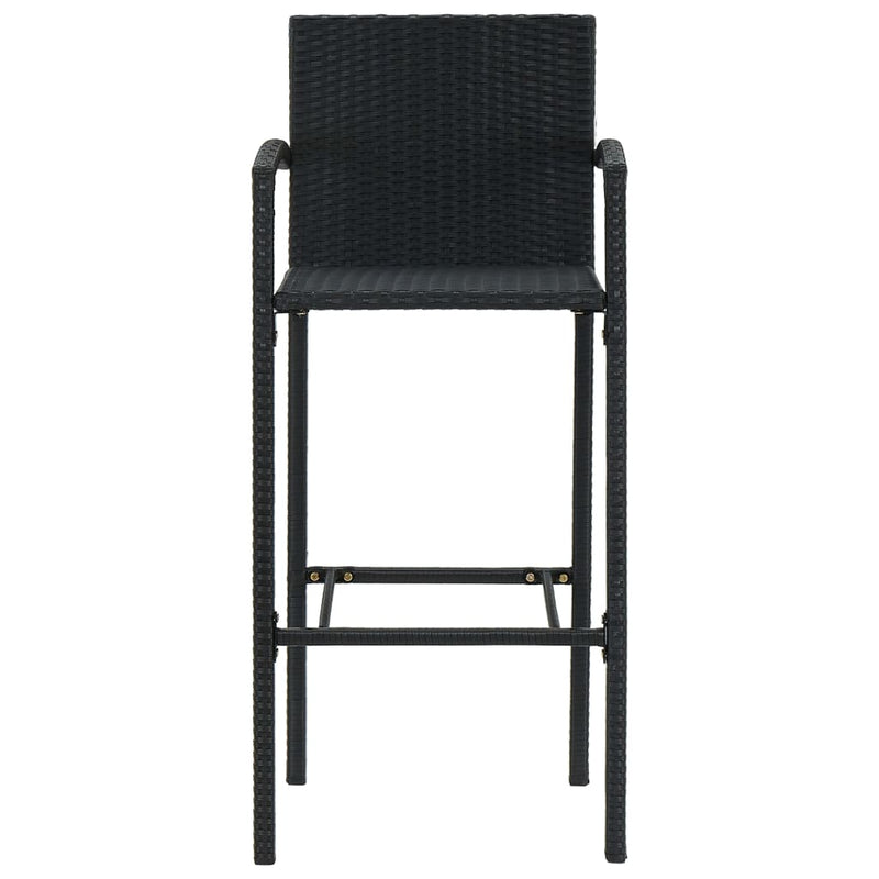 vidaXL 4 db fekete polyrattan bárszék